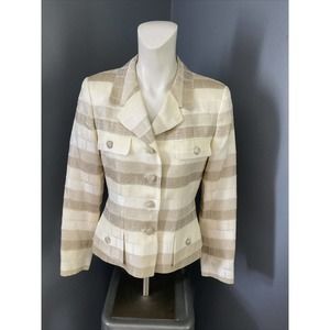 Women’s vintage rickie freeman TJ Nites Jacket/blazer Size 4 Gold And Cream
